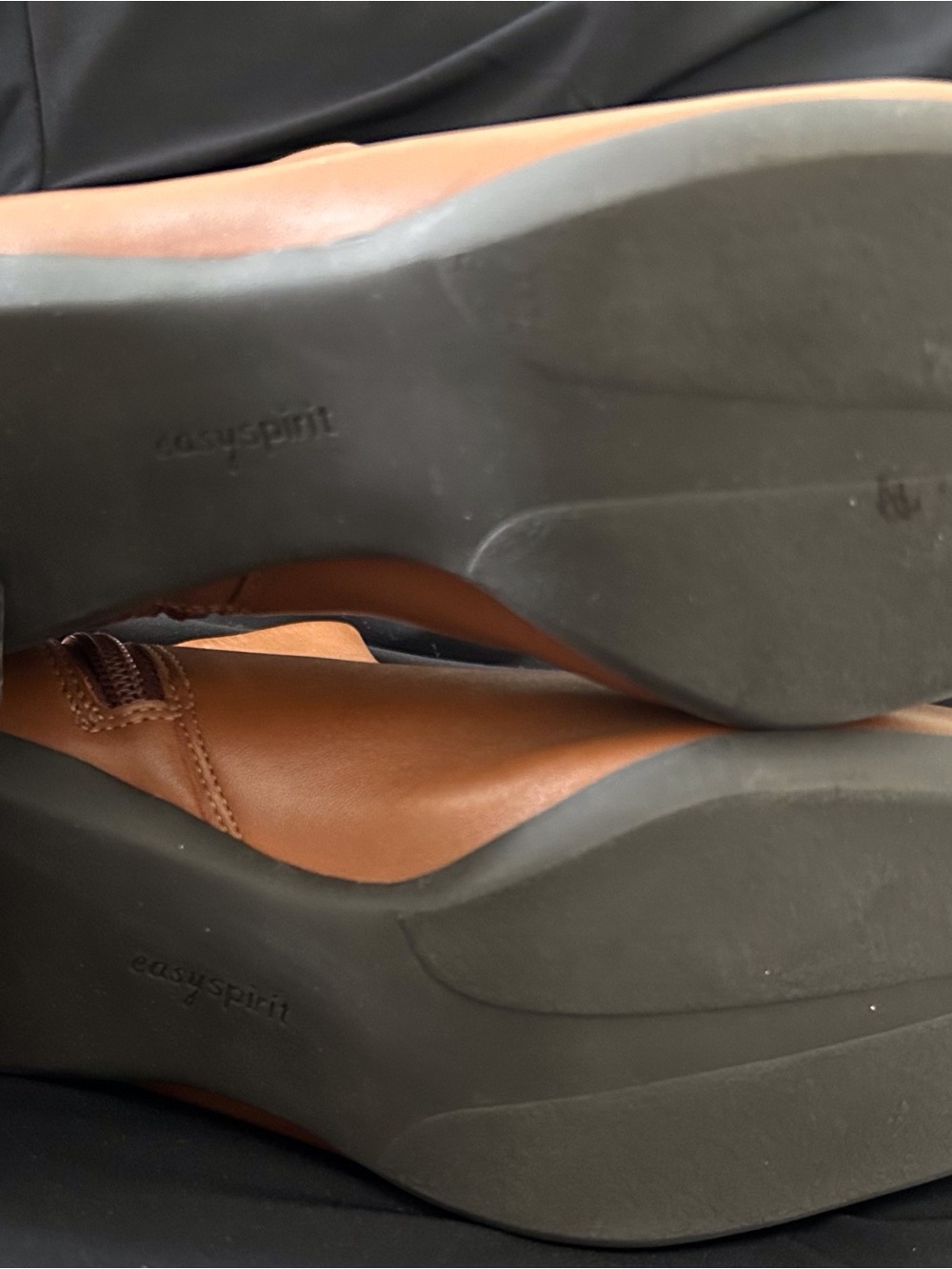 Easy Spirit, Andersont Tan Leather Square-Toe Ankle Boots - 8.5W - Picture 5 of 7